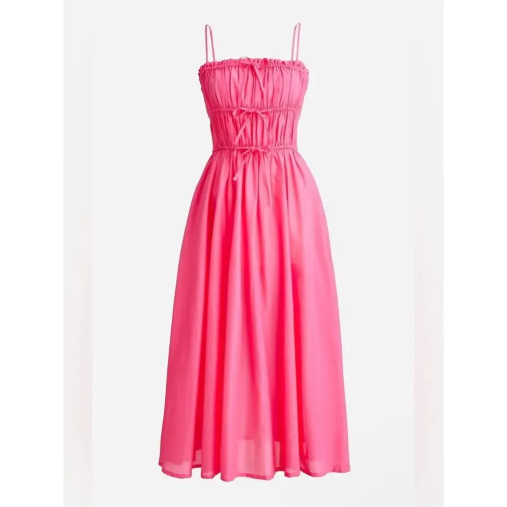 NWT New J. Crew Tie-Front Voile Cover-Up Midi Dress Size M